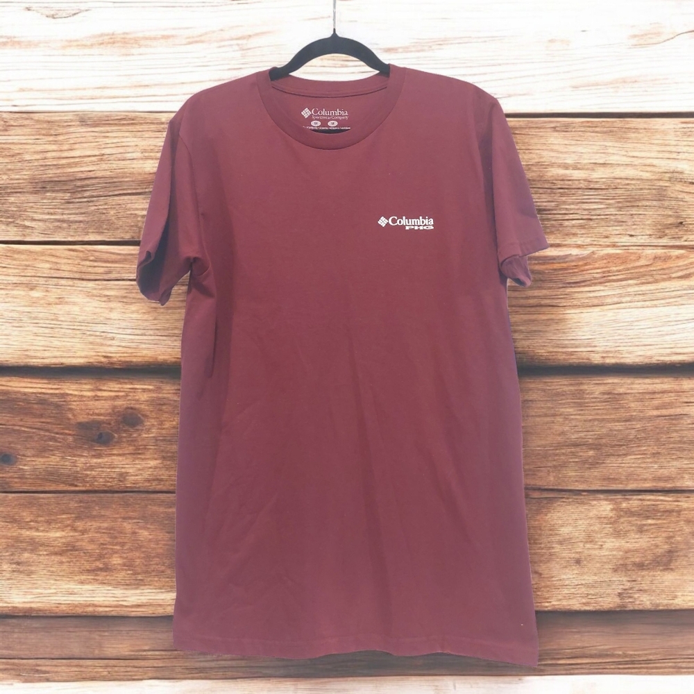 Columbia Purple Short Sleeve Tee Classic Crew Neck